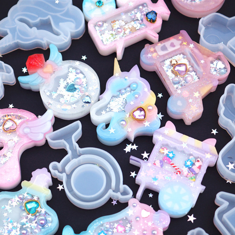 

Hot sell Shaker Molds Quicksand Camer Global Drink Epoxy Resin Molds Silicone Mold Star Bear Key Chain Charm Craft Pendant Tools