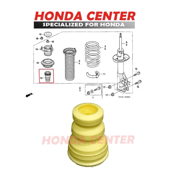 KARET STOPPER SHOCK BREAKER DEPAN CIVIC FD 2006-2011 PART BARU