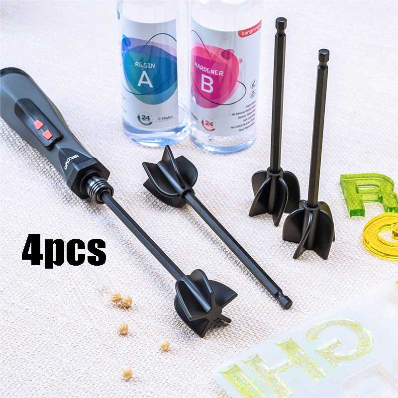 4pcs/Set Mixer Epoxy Mixer Pengaduk Cat Untuk Pengganti Keramik Mata Bor 16,5cm