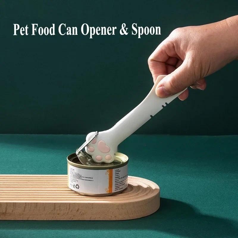 Silicone Pet Food Can Opener Spoon Manual Can Opener for Cat Dog With Mini Spatula Can Spoons for Ki