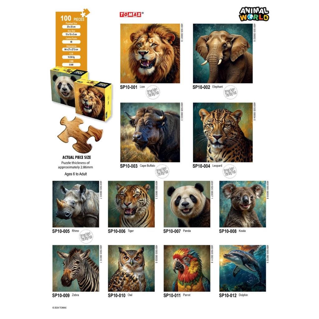 Tomax Jigsaw Puzzle 100 pcs Gambar Hewan Mainan Edukasi