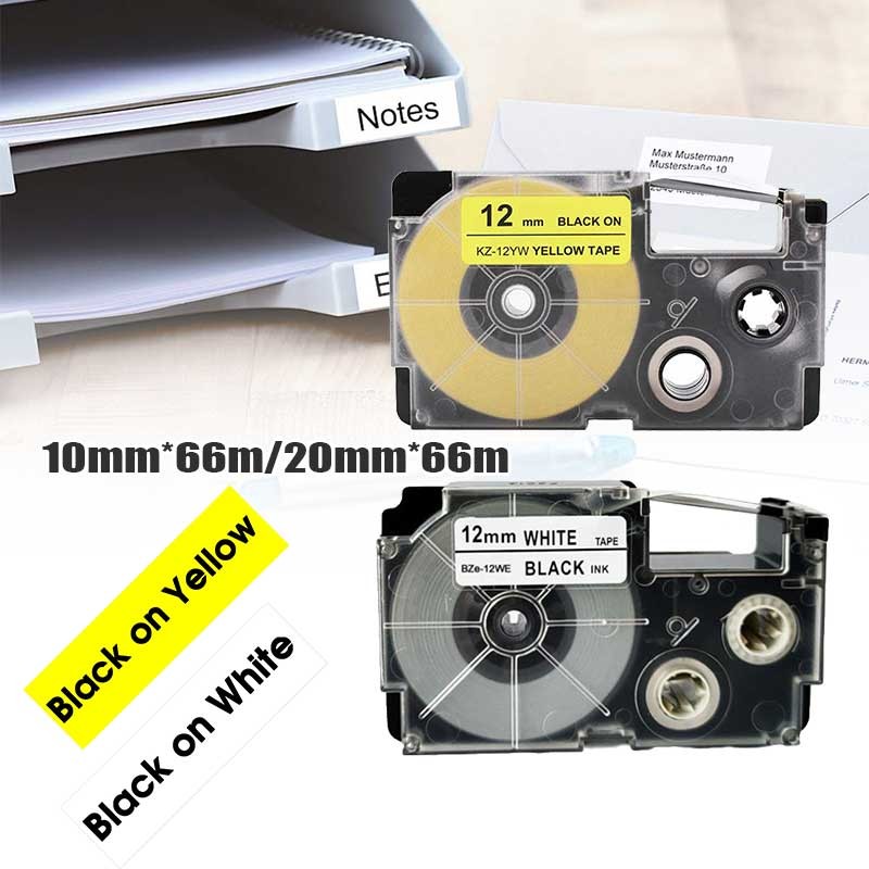 

Label Tape Casio K-LABEL Casio Compatible XR9WE/XR12WE Casio Typewriter Printer EZ Label Maker 9mm/12mm