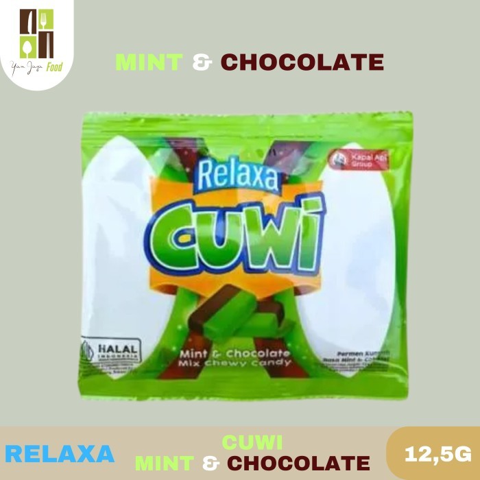 

Relaxa Cuwi Mint Chocolate / Permen Mint / Permen Kunyah / Min / Cokelat / Coklat Mint / Cokelat Mint / 1 PCS 12,5g