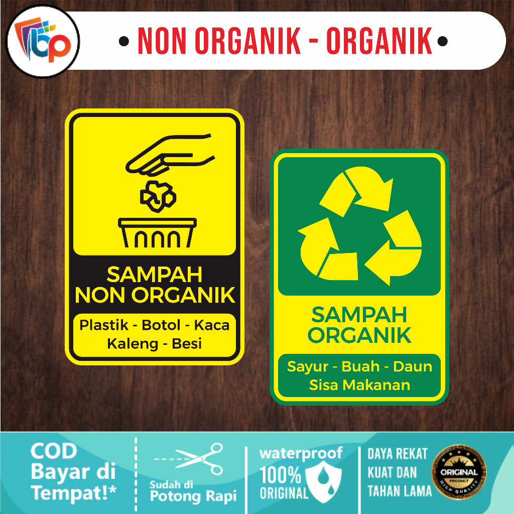 

Stiker Sampah Non Organik - Organik Glossy + Cut