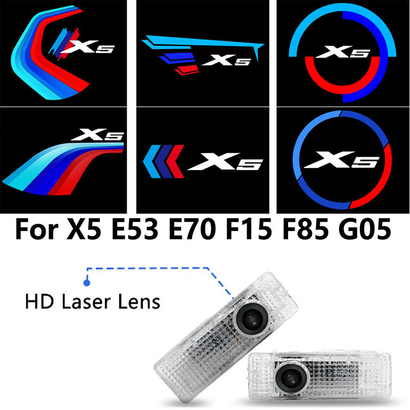 For BMW X5 E53 E70 F15 F85 G05 Car LED Door Welcome Logo Light Advanced Warning Light Shadow Lamp Au