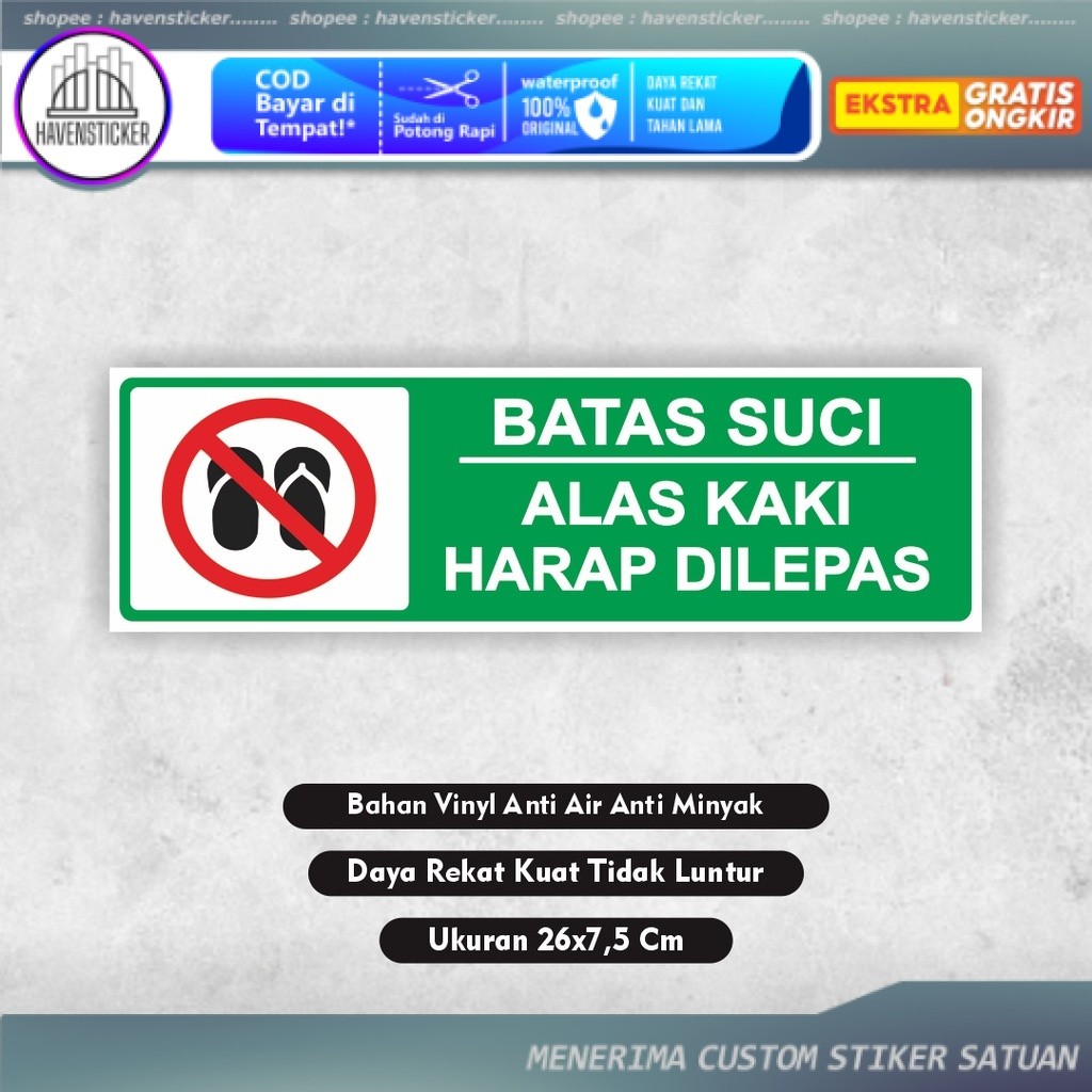 

Stiker batas suci alas kaki harap dilepas - sticker batas suci masjid mushola