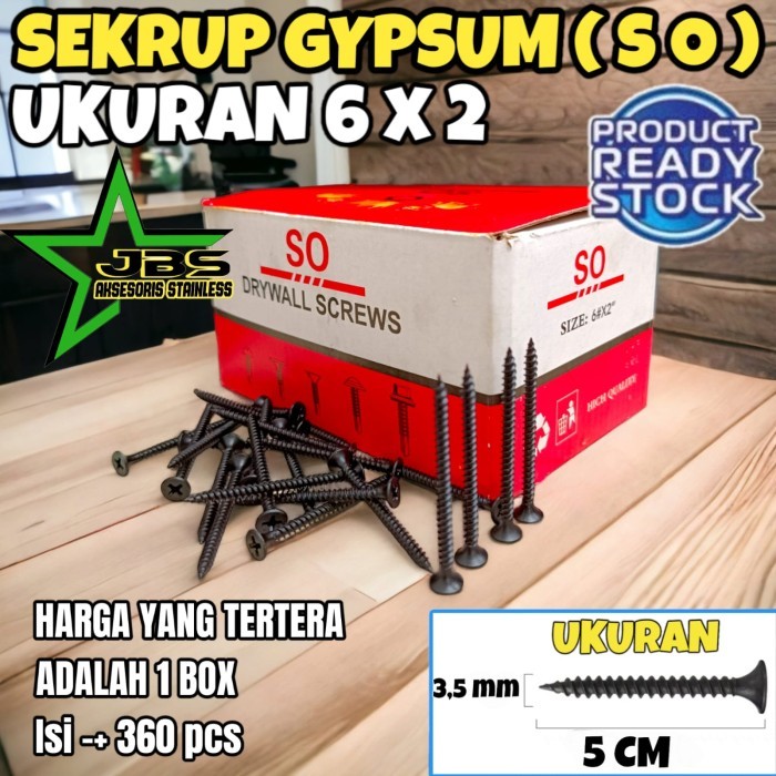 KC27 SEKRUP GYPSUM SO (6x2" inchi) - BAUT SKRUP GYPSUM/935 GRAM/KOTAK