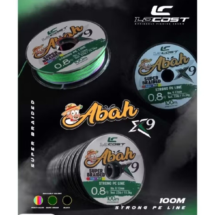 Senar Pancing PE Locost Abah X9 Warna Green/Hijau Tua 100 Meter Connecting