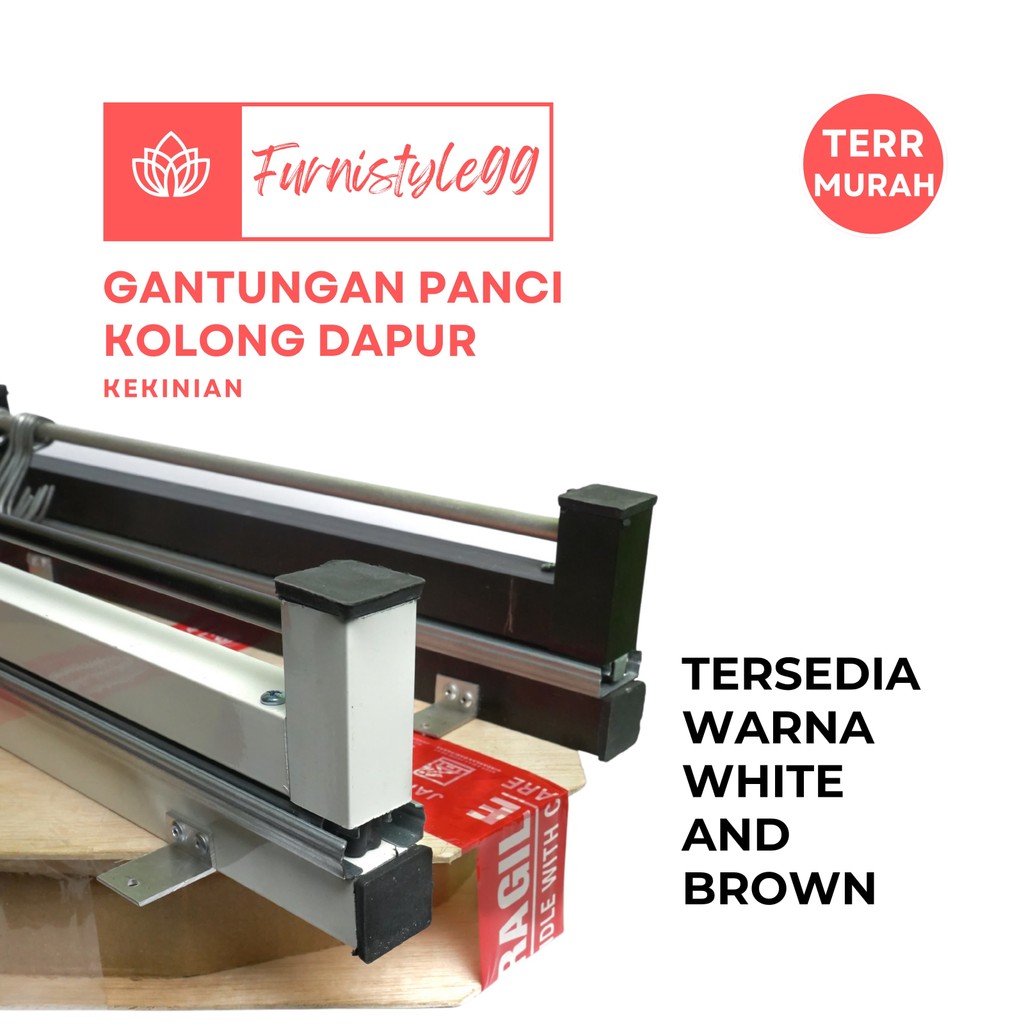 Rak Organizer Dapur Rel Geser 40cm  Aluminium Anti Karat