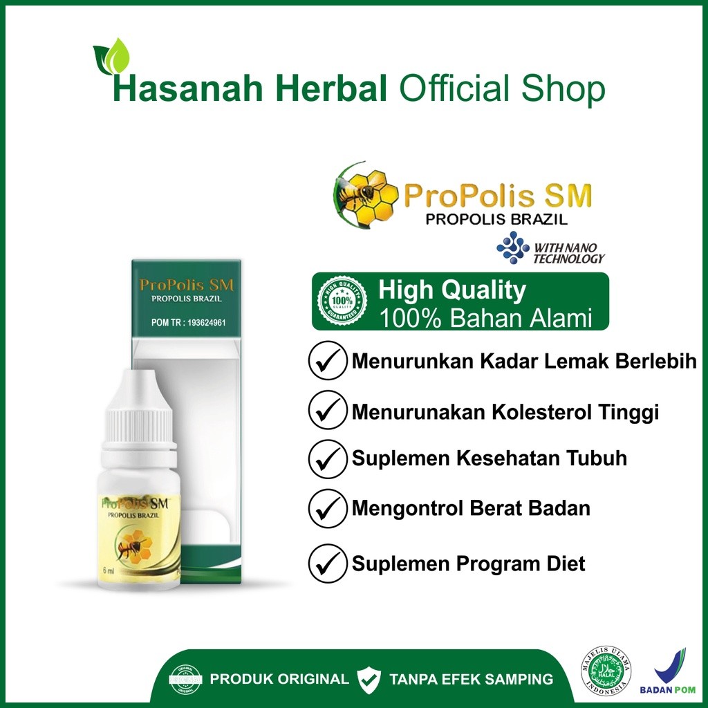 

Suplemen Pelangsing Badan Penurun Kadar Lemak Berlebih Herbal Membantu Menurunkan Lemak Propolis SM Brazil Wtih Nano Technology