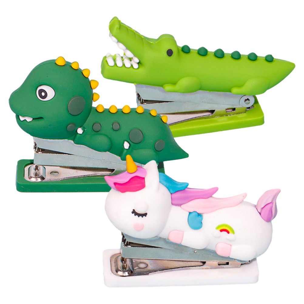 

3 Pcs Stapler Staplers for Desk Reusable Stationery Office Kids Cute Decorative Hand Small