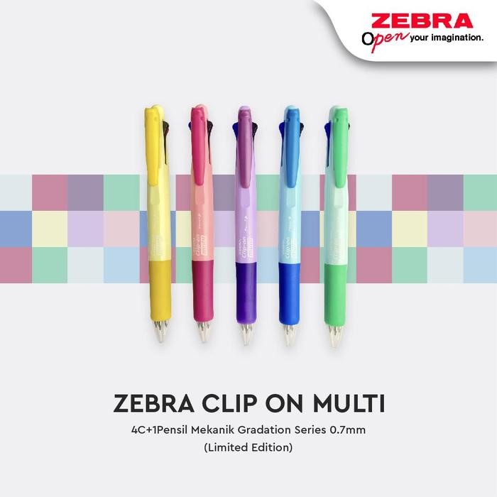 

Zebra Clip On - Multifunction Pen Gradation Series 0.7MM (4 pen + 1 mechanical pencil) Green Rubber Stationery