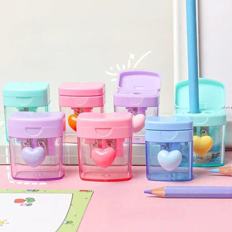 

Cartoon Pencil Sharpener Single/Double Hole Pencil Cutter Tool Student Stationery Simple School Office Supplies High Quality