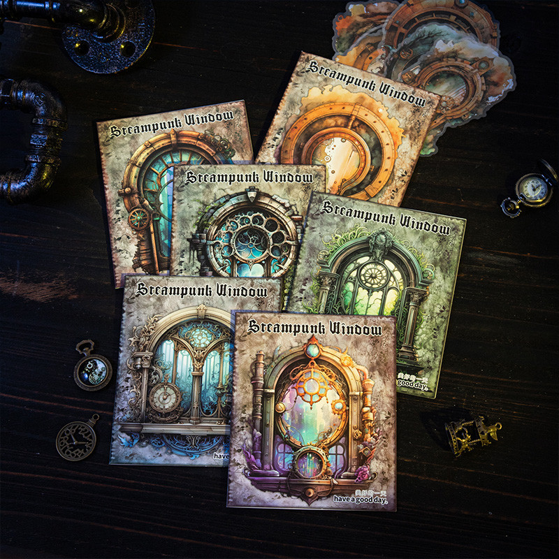 

10pcs Flower Window PET Stickers Decor Collage Junk Journal Creative DIY Scrapbooking Supplies Self Adhesive Stationery Sticker