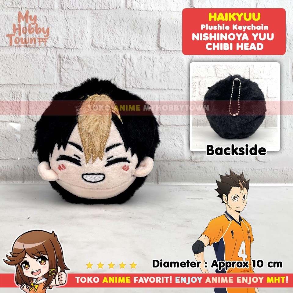 Gantungan Kunci Boneka Anime Haikyuu Karakter Nishinoya Yu Noya Chibi Head Dumpling Plushie Doll