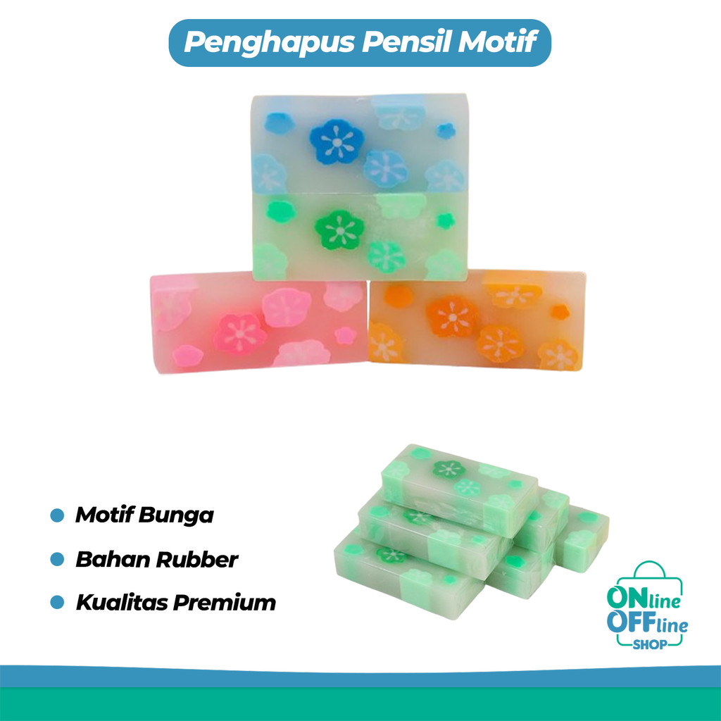

Penghapus Pensil Karet Sekolah Motif Bunga Bahan Import Lucu 1079