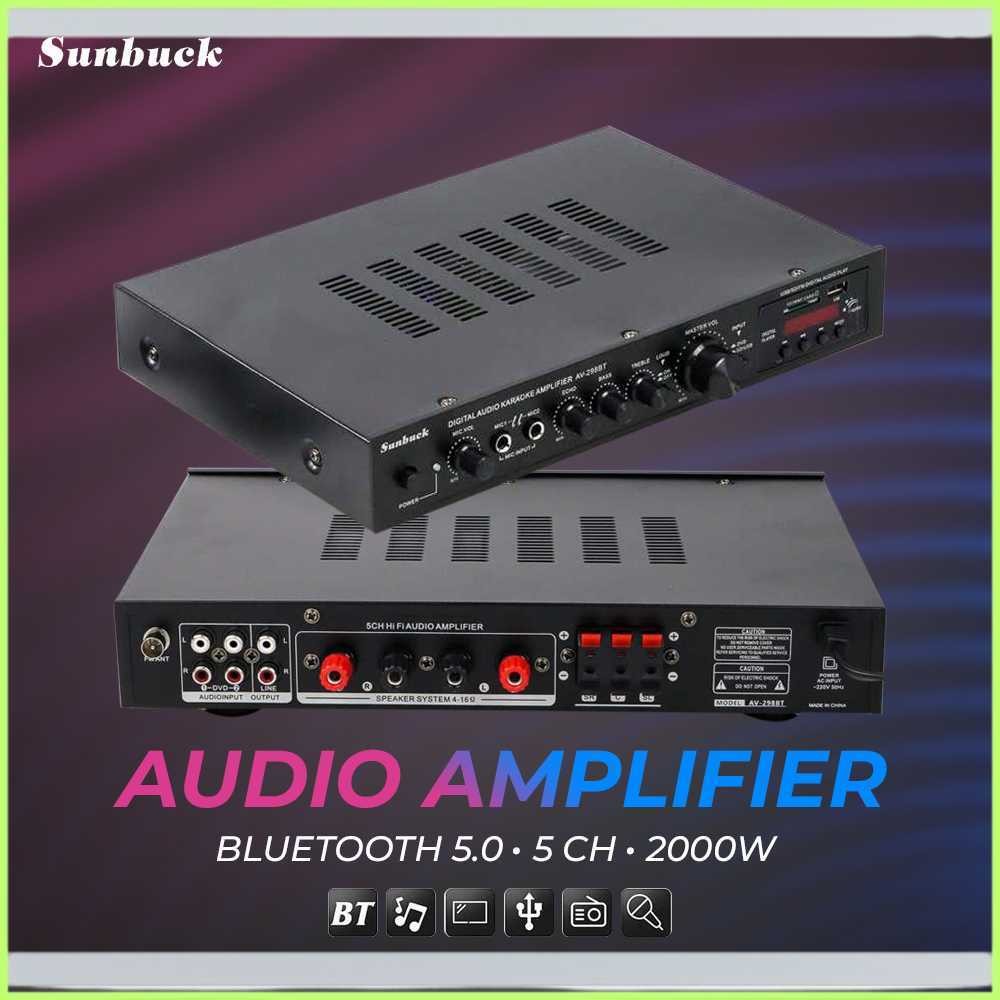 Sunbuck Audio Bluetooth 5.0 Amplifier 5 CH Remote 2000W - AV-298BT