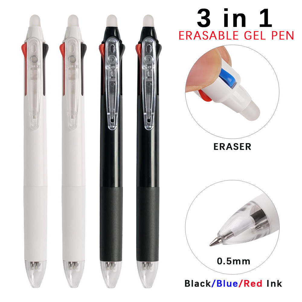 

3 in 1 Erasable Gel Pen 0.5mm Black Blue Red Refills Multicolor Pen Washable Handle Office School Japanese Kawaii Stationery