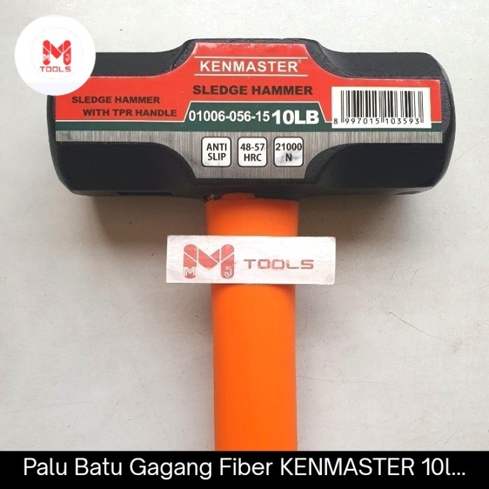 Palu Batu Gagang Fiber KENMASTER 10lbs / 5 kg - KENMASTER Palu Batu Gagang Fiber / Karet - Palu Bode