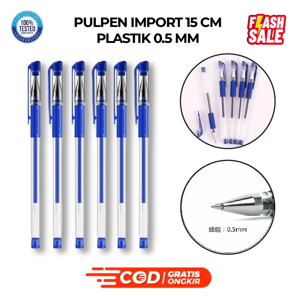 

Pulpen import 0.5 mm plastik 15 cm