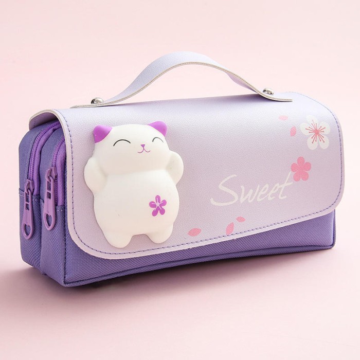 

[N E W] Tempat Kotak Pensil Anak Perempuan Karakter 3D Timbul Imut Lucu - PURPLE