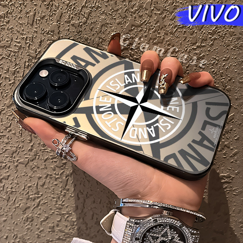 Trends Stone Island Glossy Hologram PC Case VIVO Y17s Y12 Y12S Y15s Y21 Y03 Y16 Y22 Y18 Y02 Y17 Y27s