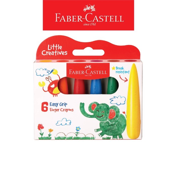 

[New Collection] Faber-Castell Little Creative Easy Grip Finger Crayons, pack of 6