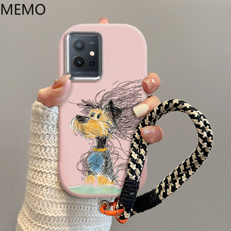 case Vivo T1 5G terbaru 2025 Kartun crazy dog cangkang anti -jatuh lembut