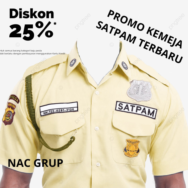 cod Mssashop baju PDH satpam terbaru crem lengan pendek/GRATIS NAMA SATPAM
