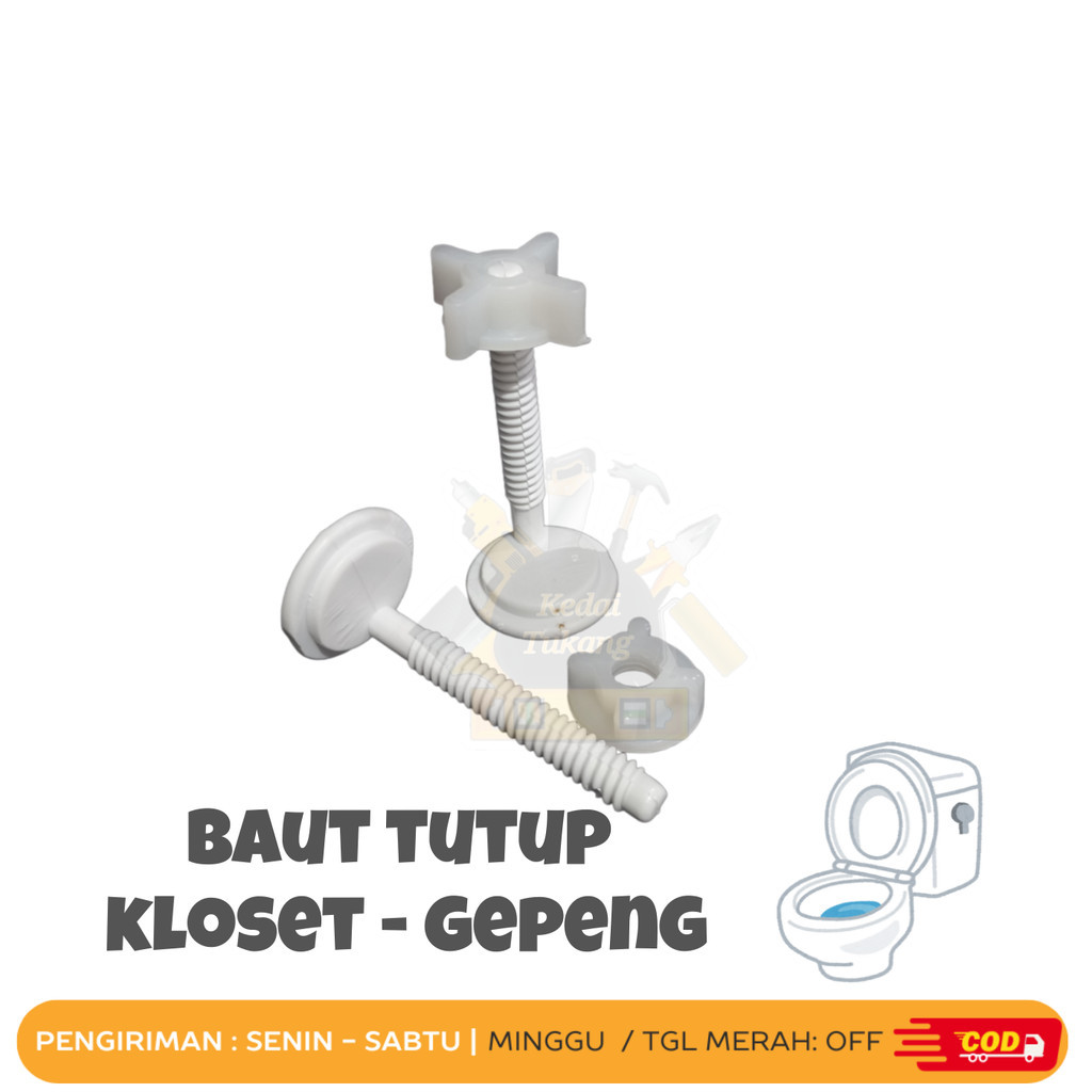 KEDAI TUKANG - Baut Sekrup Duduk Cover Closet Closed INA Kloset Kamar Mandi WC Toilet Seat Screw