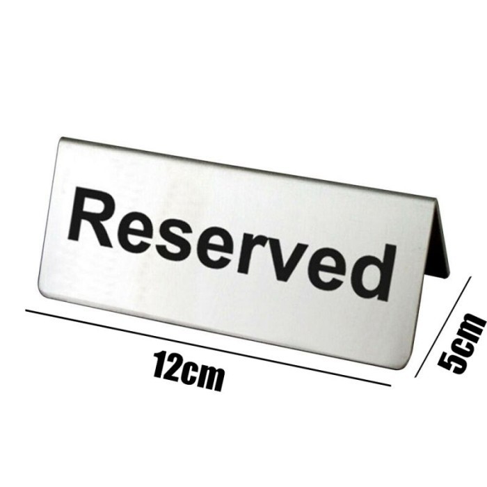 

Papan Meja Reserved Stainless Hotel Restaurant Reserved Table Sign - Emas