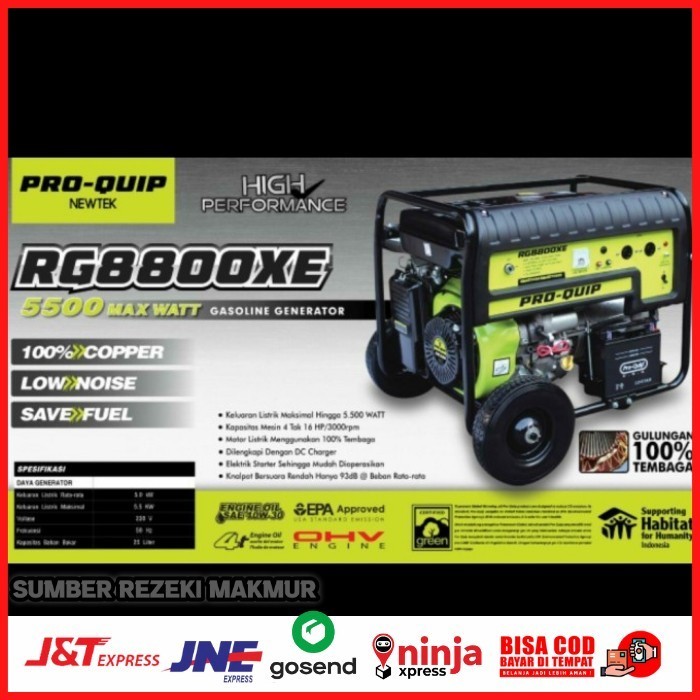 Genset Bensin Murni 5500 watt PROQUIP RG 8800 XE / PROQUIP RG8800XE