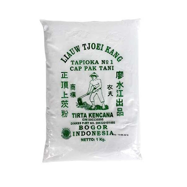 

Tepung Sagu Cap Tani Liauw Tjoei Kang 1Kg / Tepung Tapioka Cap Pak Tani 1 kg / Sagu Pak Tani 1000 gram