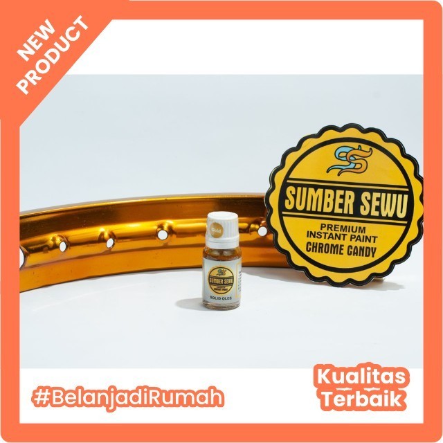 Cat Velg Candy Paint Premium Cat Candy Chrome Warna Gold Glitter 10ml