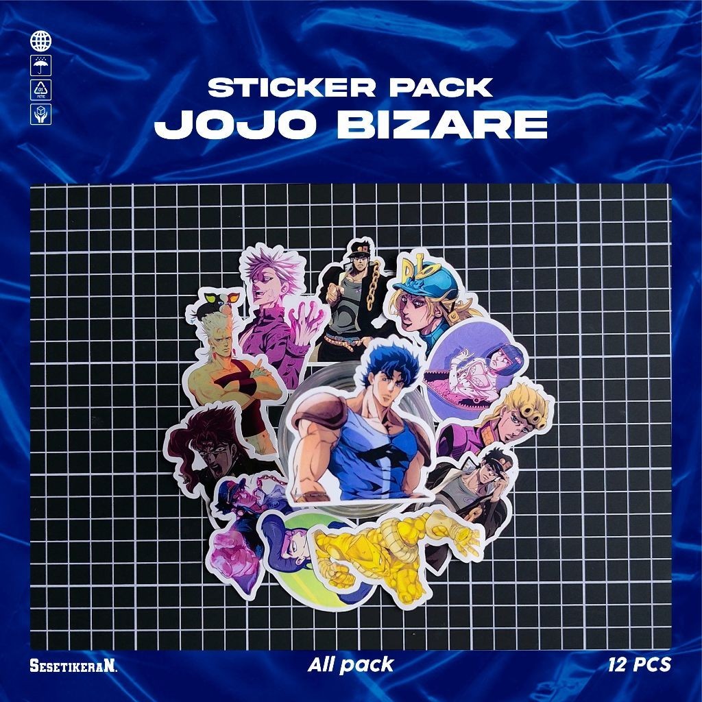 

COD✨ Sesetikeran Pack Anime Jojo's Bizarre Adventure Lucu Sticker Cute Keren Untuk Koper Laptop Skateboard