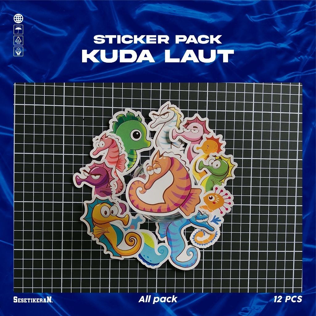 

COD✨ Sesetikeran Stiker Pack Kuda Laut Lucu Untuk Koper Laptop Skateboard