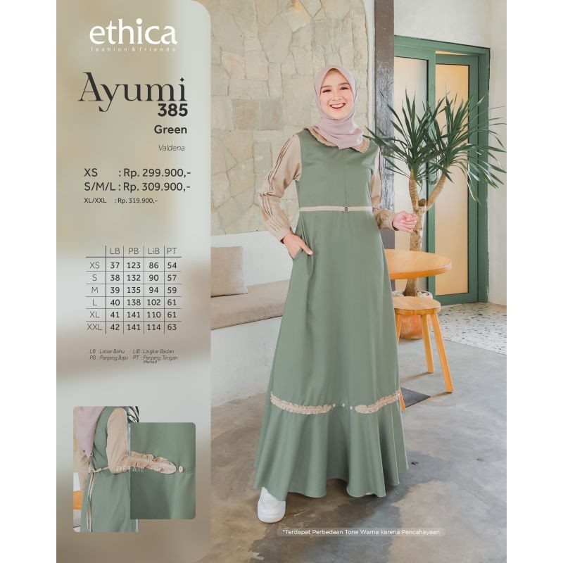 BIG DAY SALE gamis Ayumi 385 by ethica // ayumi 385 green dan black gamis ethica terbaru // gamis ke