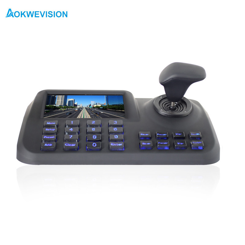 3D CCTV IP PTZ controller Onvif-compatible IP PTZ joystick IP PTZ keyboard with 5 inch LCD screen fo