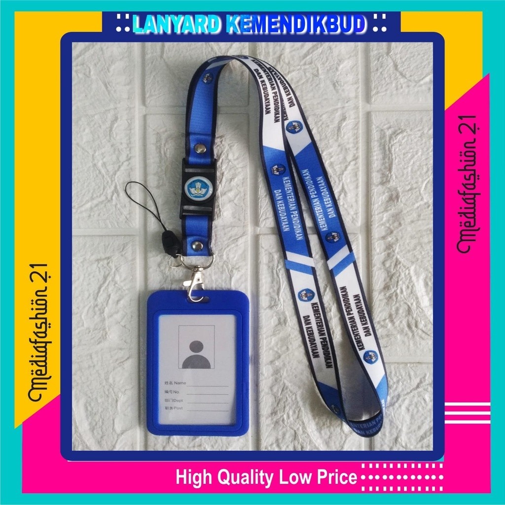 

KEMENTERIAN PENDIDIKAN DAN KEBUDAYAAN (KEMENDIKBUD) Lanyard / Tali Gantungan ID Card - Dompet 4 Kartu, Free Strap ID, HP/Flashdisk