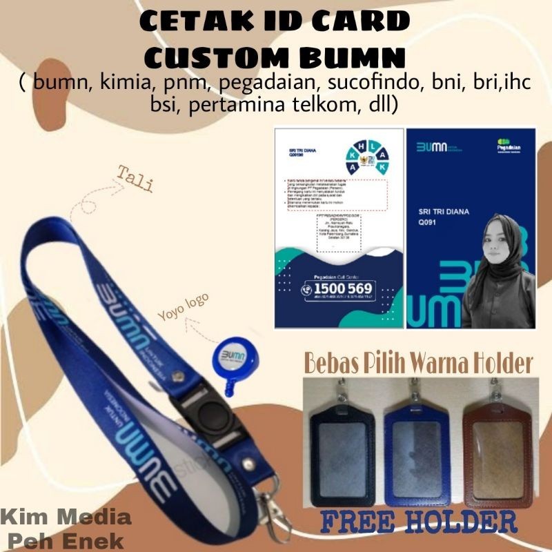 

Paket Lengkap Tali id card Bumn dan Kartu bisa Satuan Printing High Quality