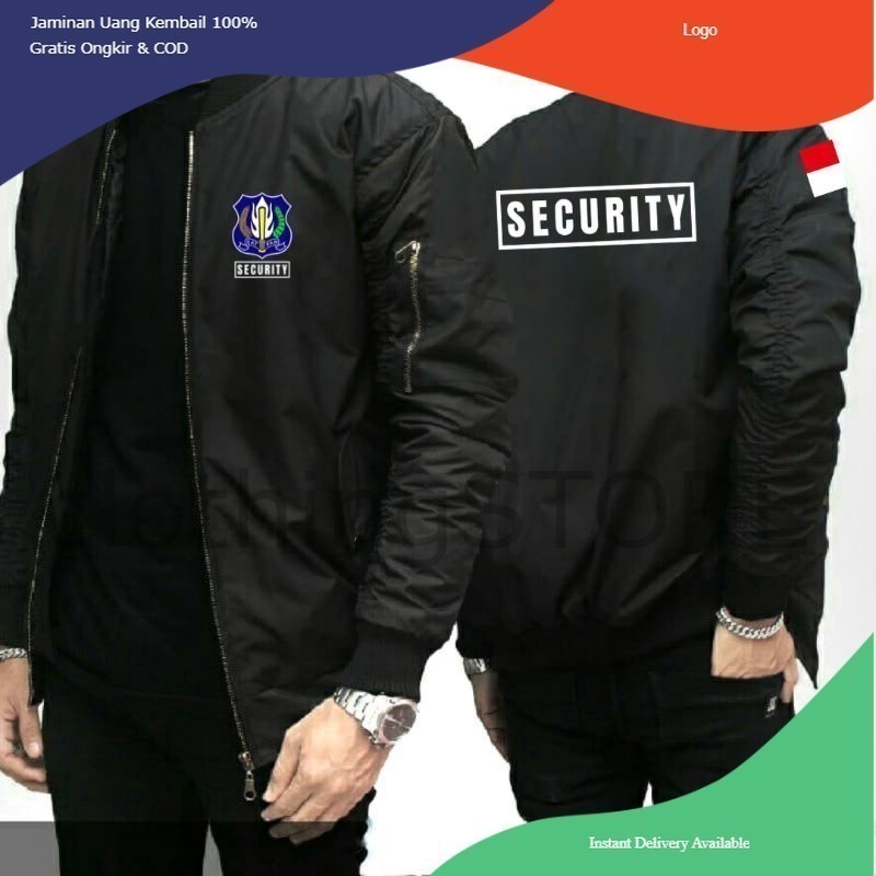 JAKET BOMBER SECURITY SATPAM SABLON FREE NAMA KEREN TERBARU 2024