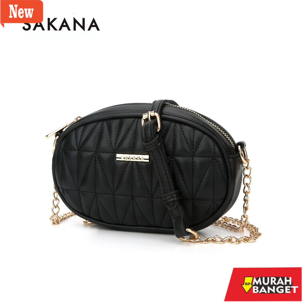 Tas selempang wanita viral- SAKANA -  Tas Selempang Wanita Oval Bulat Sling Bag | Undangan Pesta Kon
