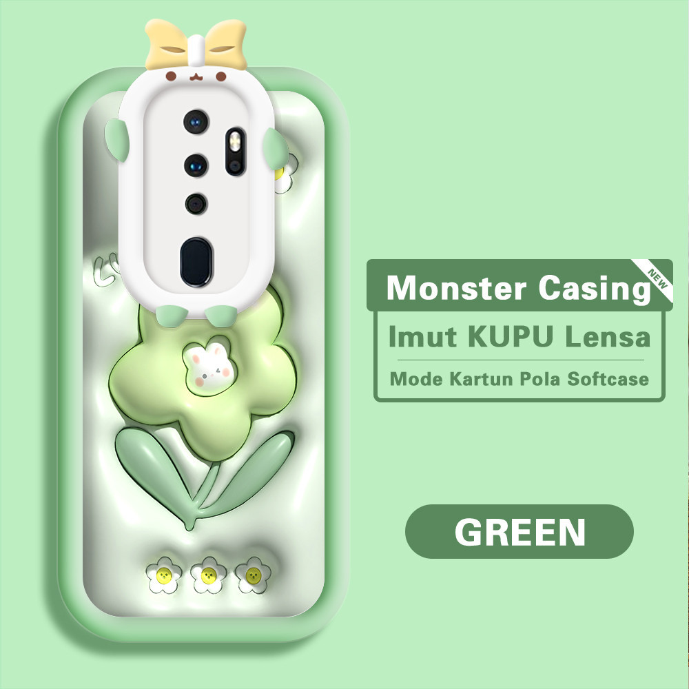 OPPO A5 A9 2020 Untuk Phone Softcase Casing Soft Kesing Kartun Hp Case Flower Rabbit Cassing Monster IDCASE C31170