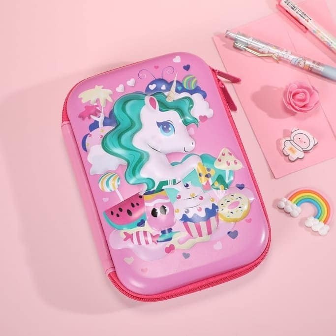 Kotak Pensil Anak Cewek Impor Unicorn, Mermaid - Unicorn
