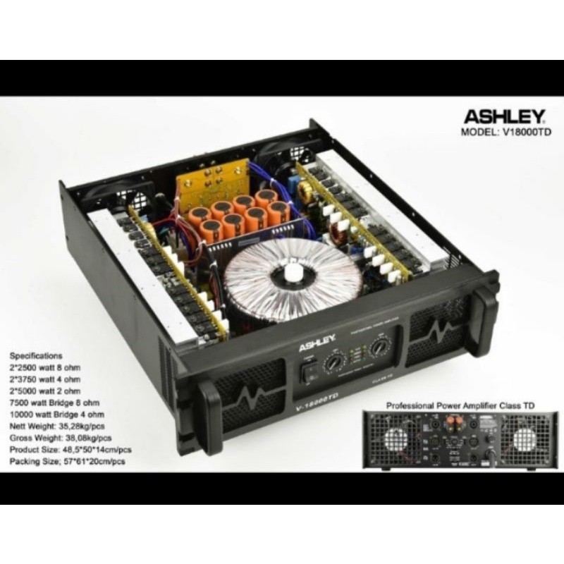 POWER AMPLIFIER ASHLEY V18000TD.Power Ampli Class TD Ashley V18000TD V 18000TD
