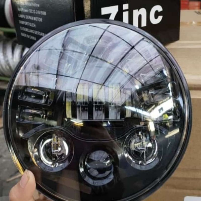 PEROMO SALE Daymaker 7 inch 19 Led Dus Hitam Lampu Depan Custom PEROMO SALE