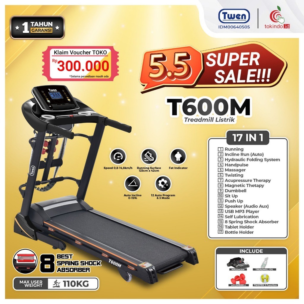 TWEN T600M T680M T680MA T680MT T680MT New T680M New Treadmill Elektrik Treadmill Listrik Treadmill M