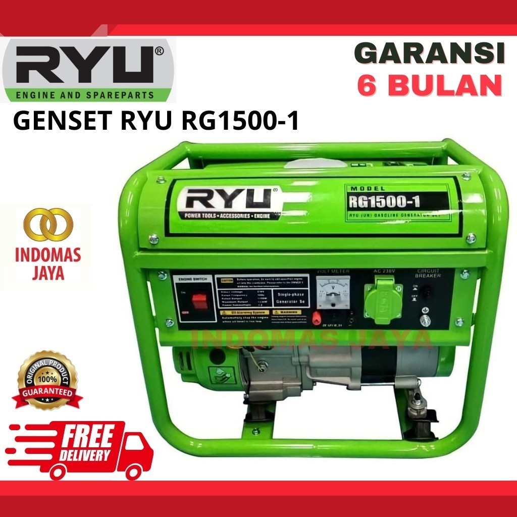Mesin Genset RYU / Gasoline Generator Set RG1500-1