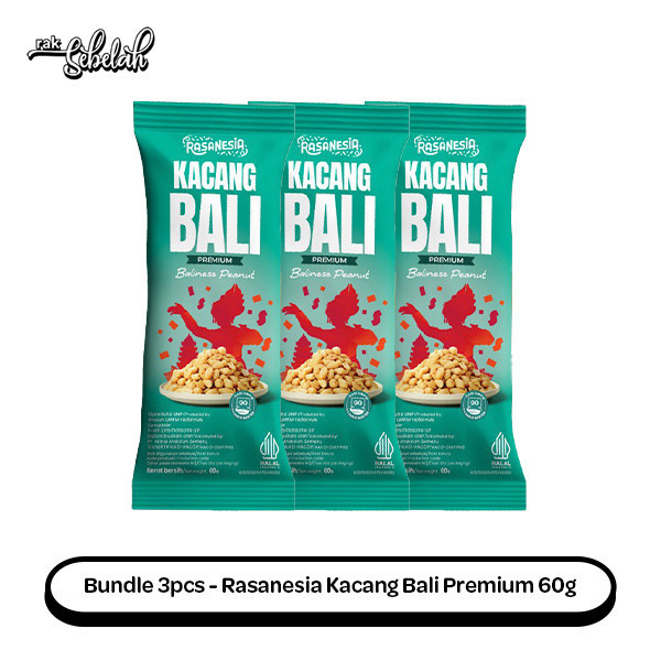 

Bundle 3pcs Rasanesia Kacang Bali Premium 60g - Balinese Peanut | Cemilan Asin Gurih