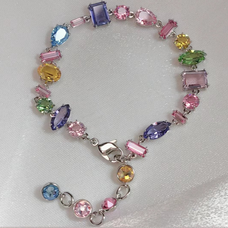 Gelang Warna Permen Swarovski Gelang Wanita Gelang Kristal Gema Swarovski Luminescent Gema